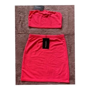 Neon pink PLT skirt set